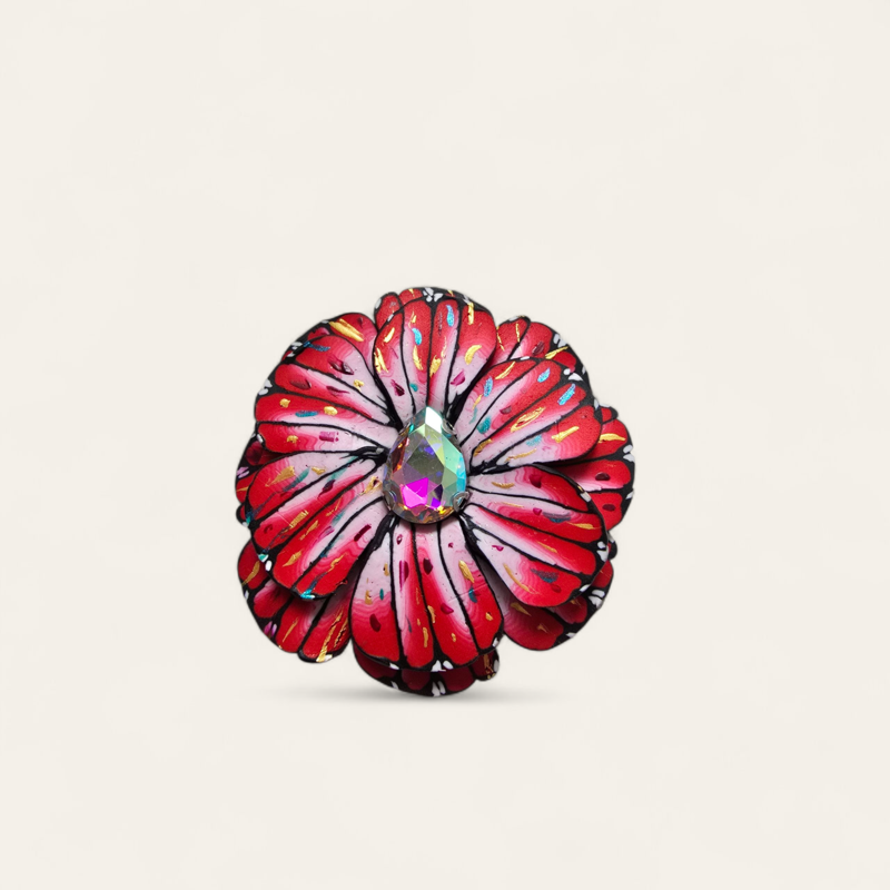 Ruby Blossom Brooch